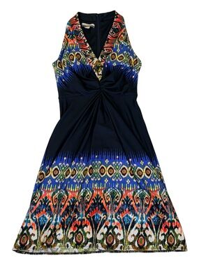 Boston Proper Muse Sleeveless Halter Dress Ikat Tribal Women’s Size 4